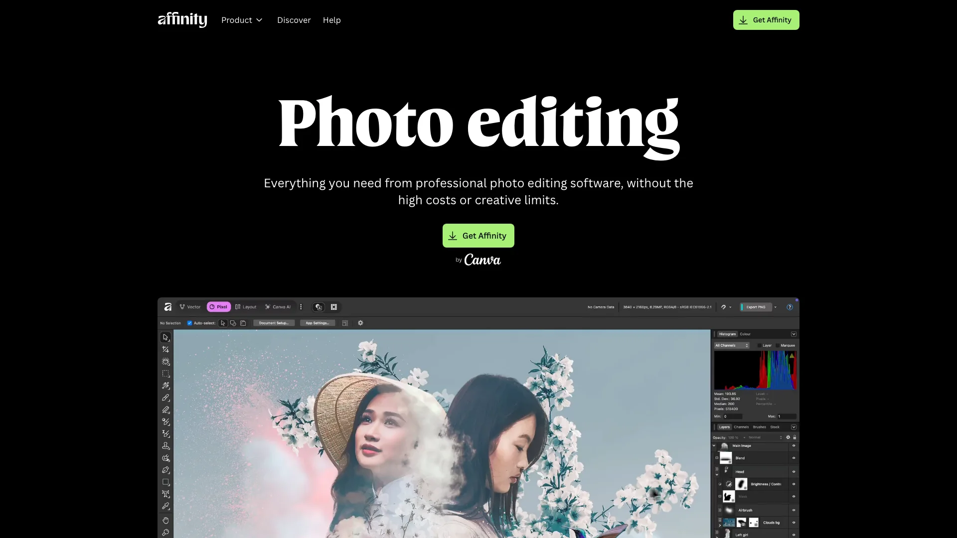 Affinity Photo Landing Page